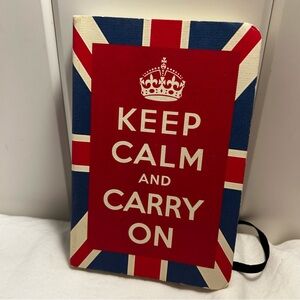 Journal book Keep Calm and Carry On Union Jack British flag art London Cavallini